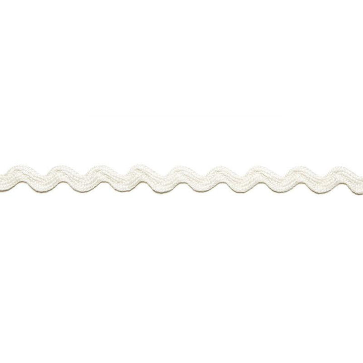 Chantal Linen Rickrack Blanc 65460 by Schumacher Designer Trim Au Naturel - Swanky Fabrics -
