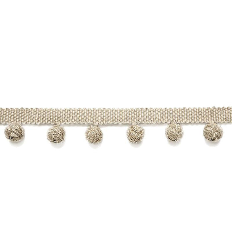 Pierre Bobble Fringe Greige 65511 by Schumacher Trim Au Naturel Trimmings 1.25" - Fabric Carolina -