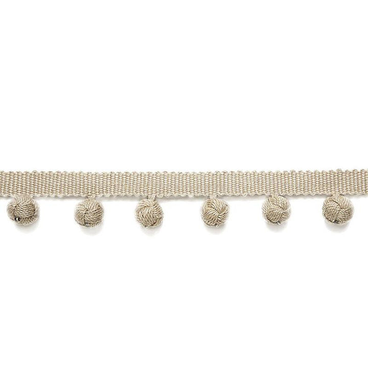 Pierre Bobble Fringe Greige 65511 by Schumacher Trim Au Naturel Trimmings 1.25" - Fabric Carolina -