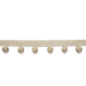Pierre Bobble Fringe Greige 65511 by Schumacher Trim