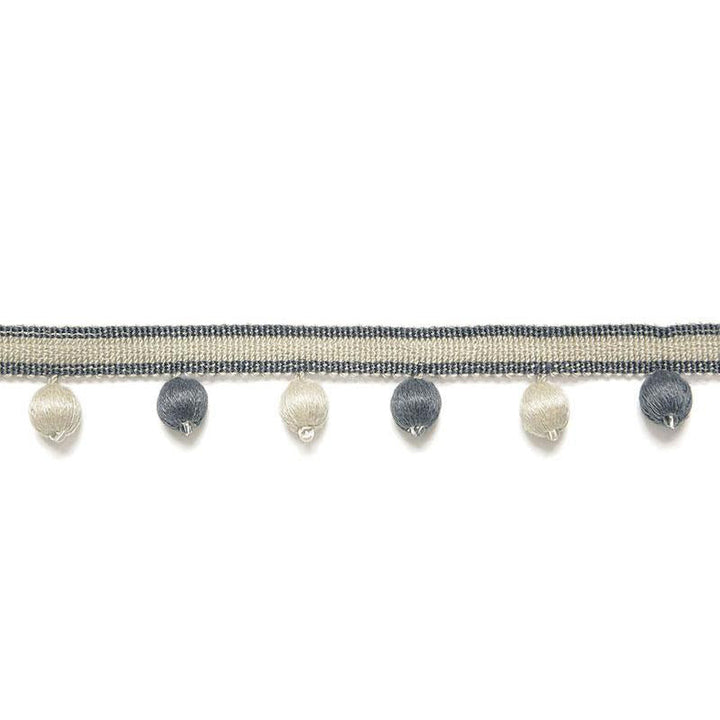 Madeleine Bobble Fringe Ash 65551 by Schumacher Designer Trim Marie-Chantal 2.62" - Swanky Fabrics -