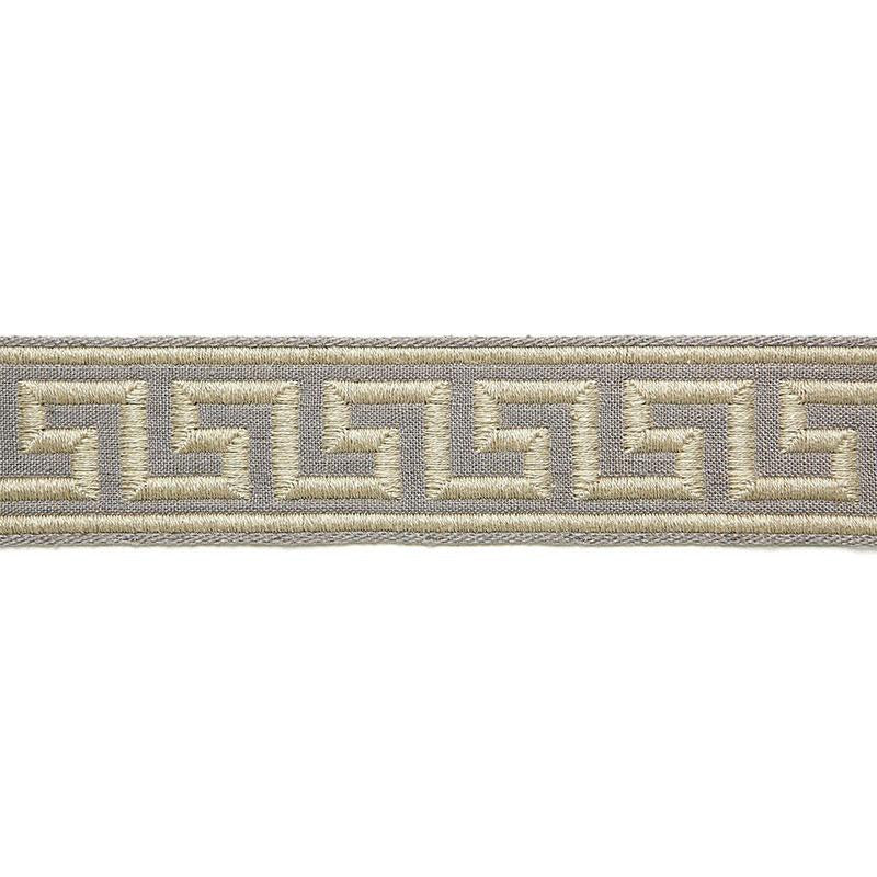 Dominique Linen Tape Zinc 65561 by Schumacher Trim Au Naturel 1.75" - Fabric Carolina -