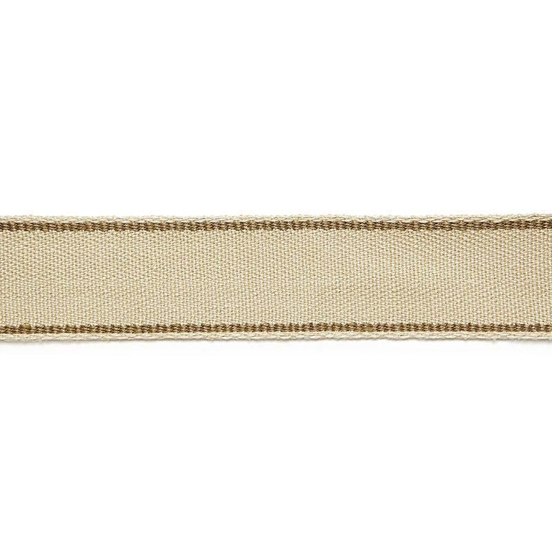 Rene Linen Tape Greige 65570 by Schumacher Designer Trim Au Naturel - Swanky Fabrics -