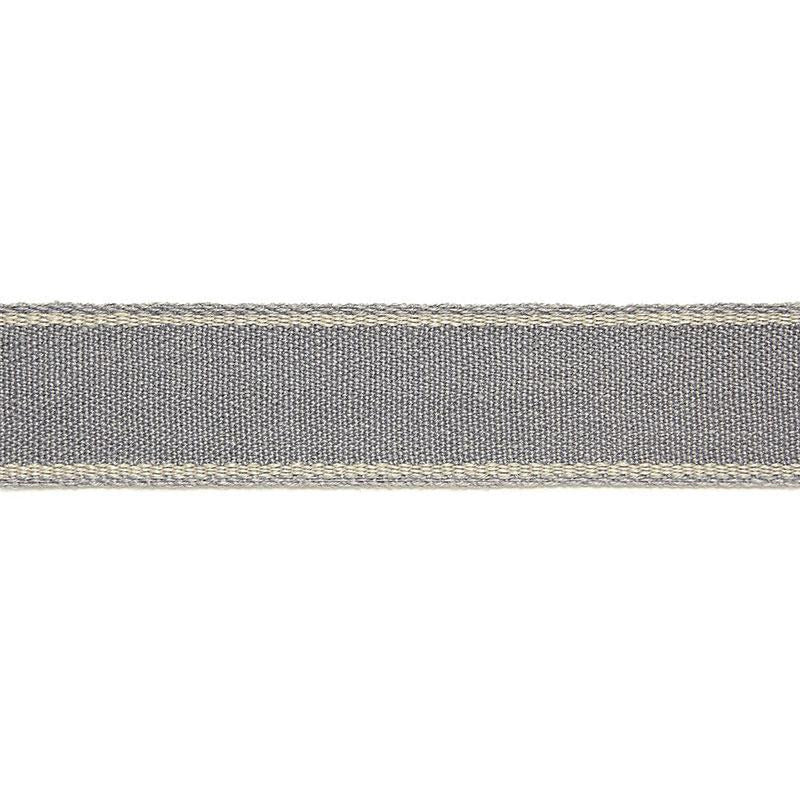 Rene Linen Tape Zinc 65571 by Schumacher Designer Trim Au Naturel - Swanky Fabrics -