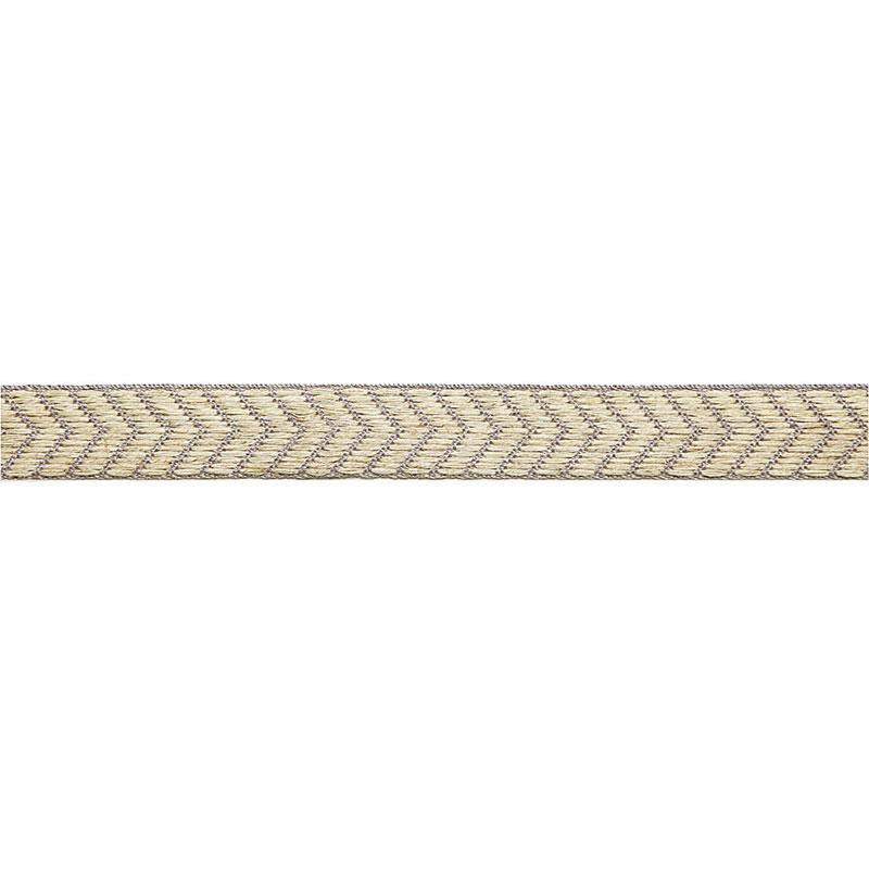 Francoise Linen Braid Greige 65581 by Schumacher Designer Trim Au Naturel - Swanky Fabrics -