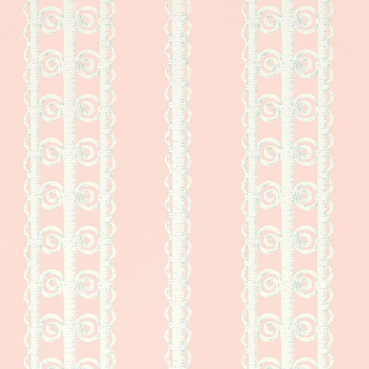 Wicker Stripe Frangipani 5007721 by Schumacher Designer Wallpaper Celerie Kemble 13.5" - Swanky Fabrics -