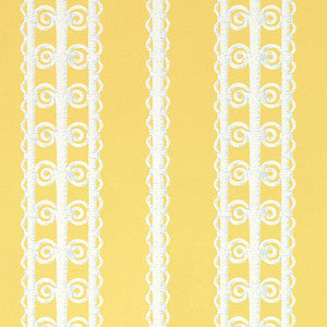 Wicker Stripe Lemon Blossom 5007722 by Schumacher Wallpaper