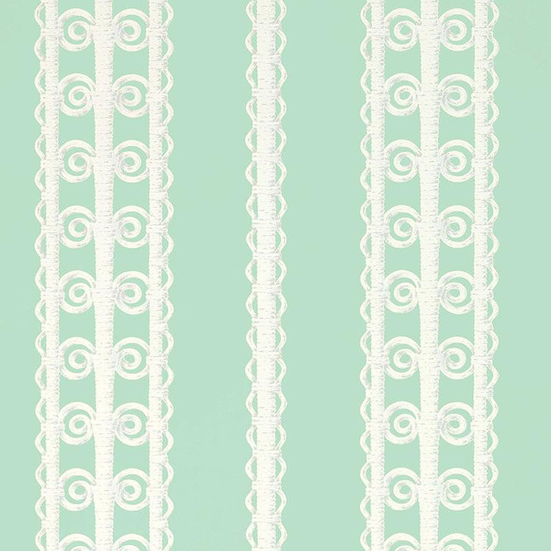 Wicker Stripe Lovely Day 5007723 by Schumacher Wallpaper Celerie Kemble 13.5" - Fabric Carolina -