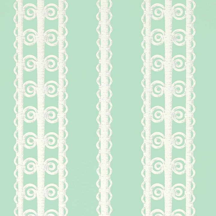 Wicker Stripe Lovely Day 5007723 by Schumacher Wallpaper Celerie Kemble 13.5" - Fabric Carolina -