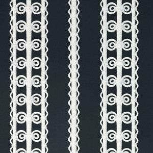 Wicker Stripe Licorice 5007724 by Schumacher Wallpaper