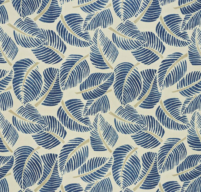 Costa Rica Indigo 176191 by Schumacher Fabric Good Vibrations 55.0" - Fabric Carolina -