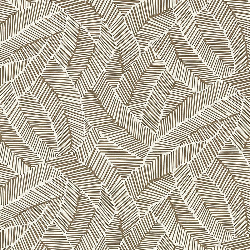 Abstract Leaf Mocha 5007532 by Schumacher Wallpaper Drawn From Nature 27.0" - Fabric Carolina -