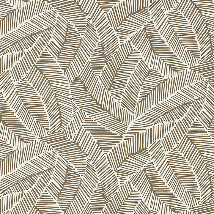 Abstract Leaf Mocha 5007532 by Schumacher Designer Wallpaper Drawn From Nature 27.0" - Swanky Fabrics -