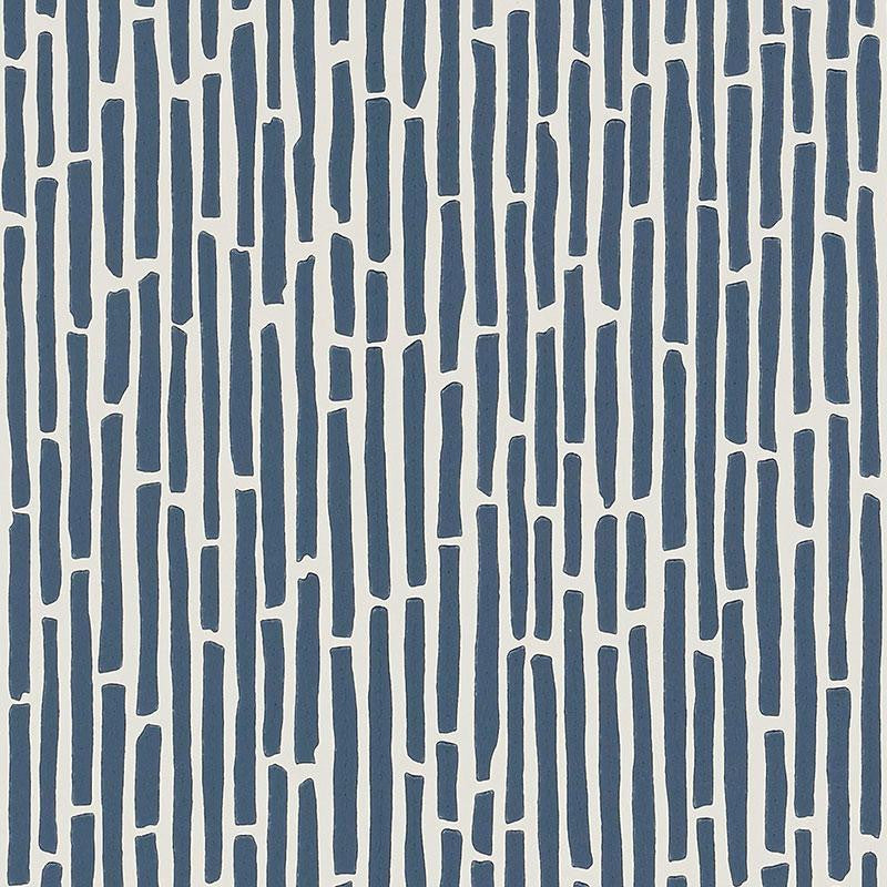 Bamboo Marine 5007523 by Schumacher Designer Wallpaper Drawn From Nature 20.5" - Swanky Fabrics -