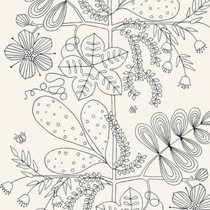 Blommen Noir / Blanc 5007490 by Schumacher Wallpaper