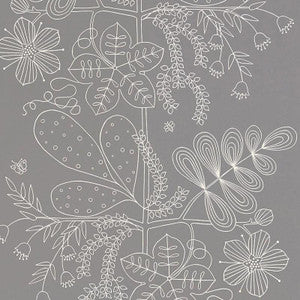 Blommen Smoke 5007491 by Schumacher Wallpaper