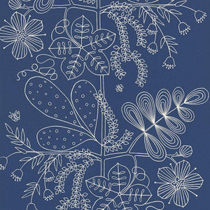Blommen Marine 5007493 by Schumacher Wallpaper