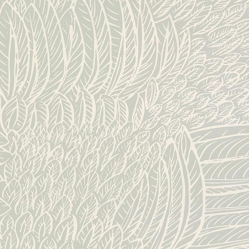 Featherfest Smoke 5007560 by Schumacher Designer Wallpaper Drawn From Nature 27.0" - Swanky Fabrics -