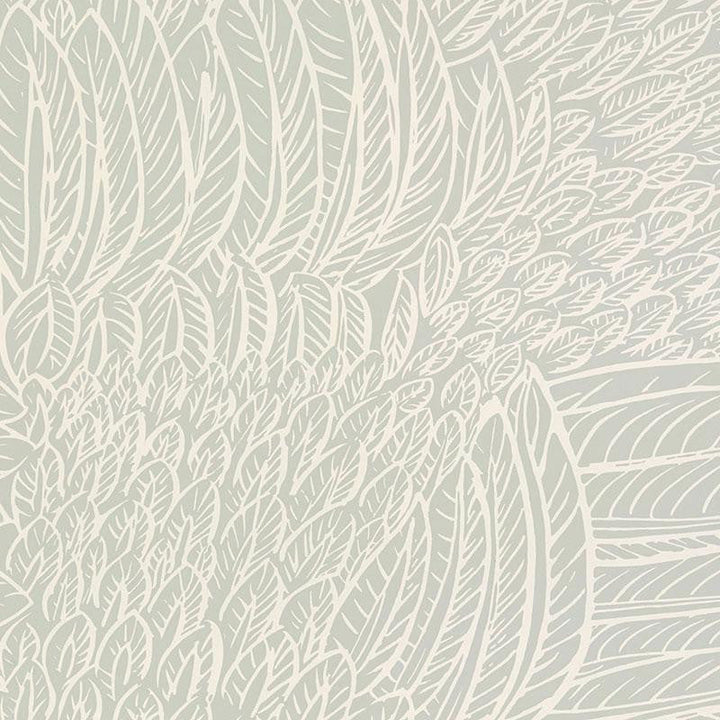 Featherfest Smoke 5007560 by Schumacher Designer Wallpaper Drawn From Nature 27.0" - Swanky Fabrics -