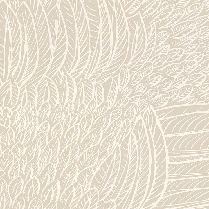 Featherfest Natural 5007561 by Schumacher Wallpaper Drawn From Nature 27.0" - Fabric Carolina -