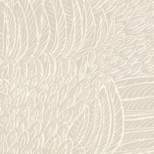 Featherfest Natural 5007561 by Schumacher Wallpaper