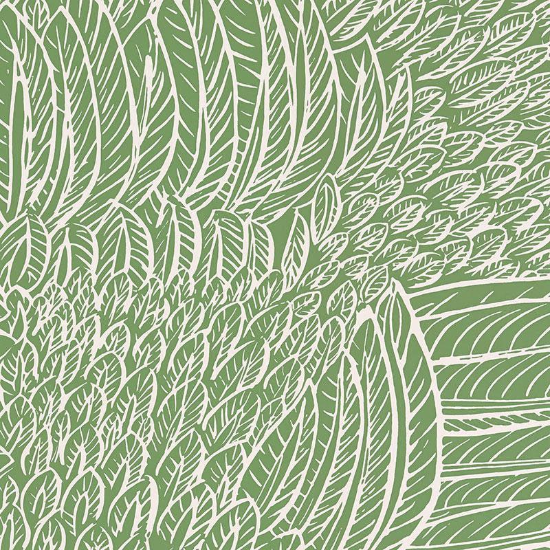 Featherfest Leaf 5007563 by Schumacher Wallpaper Drawn From Nature 27.0" - Fabric Carolina -