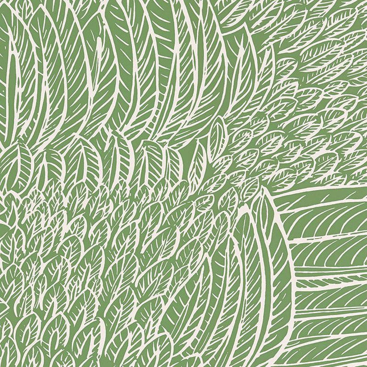 Featherfest Leaf 5007563 by Schumacher Wallpaper Drawn From Nature 27.0" - Fabric Carolina -