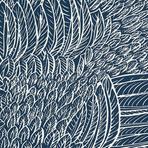 Featherfest Marine 5007565 by Schumacher Wallpaper