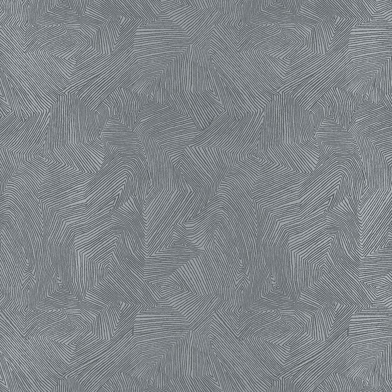 Labyrinth Metallic Mercury 5007770 by Schumacher Wallpaper Drawn From Nature 13.5" - Fabric Carolina -