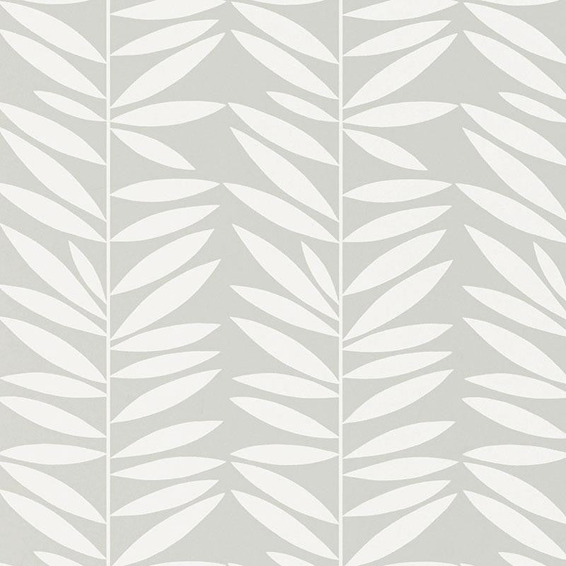 Leaf Stripe Mist 5007510 by Schumacher Wallpaper Drawn From Nature 6.75" - Fabric Carolina -