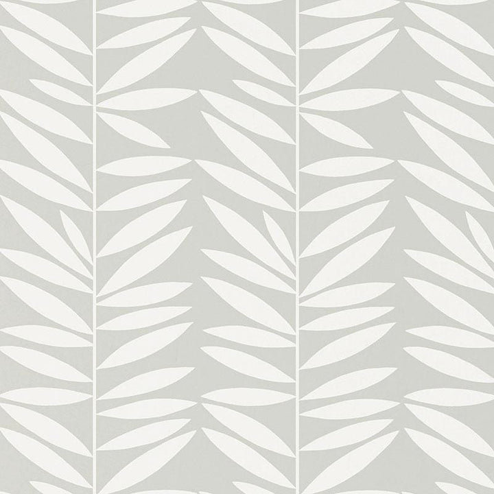 Leaf Stripe Mist 5007510 by Schumacher Wallpaper Drawn From Nature 6.75" - Fabric Carolina -