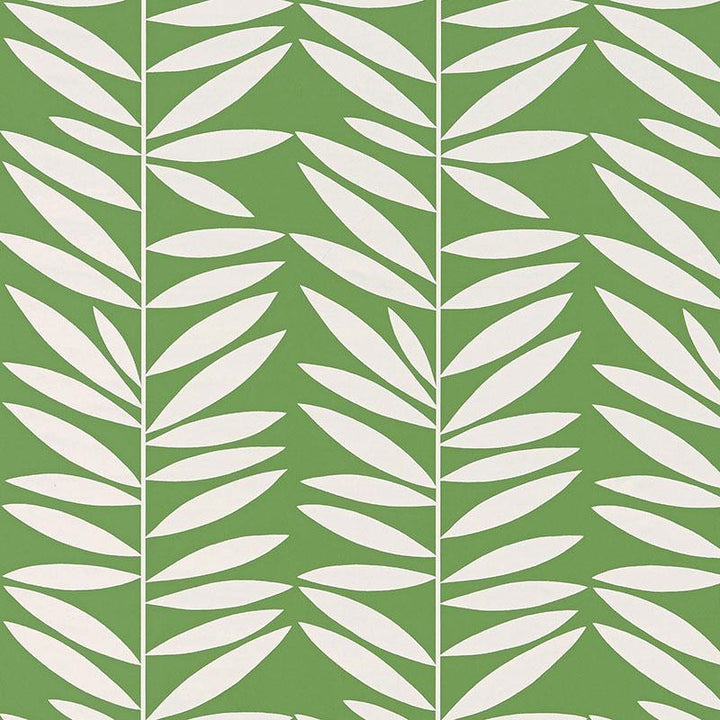 Leaf Stripe Leaf 5007511 by Schumacher Wallpaper Drawn From Nature 6.75" - Fabric Carolina -
