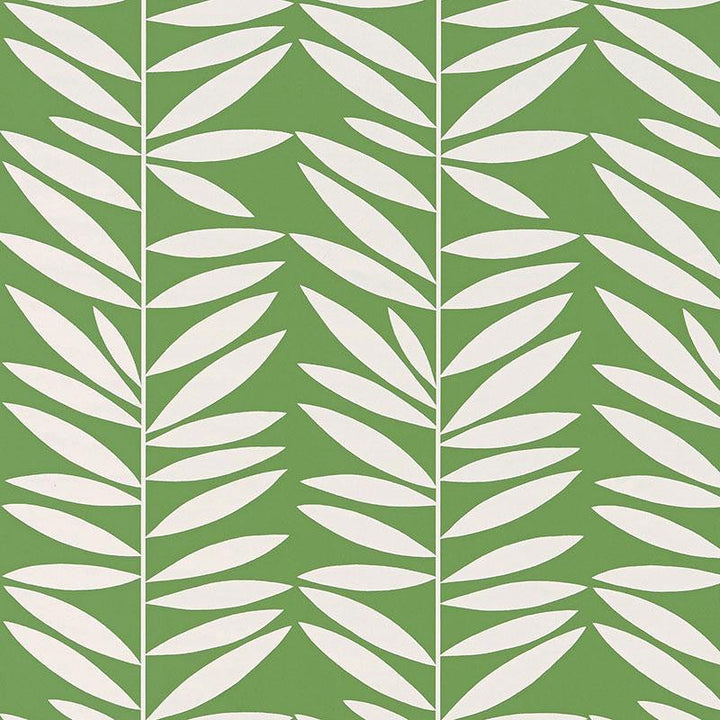 Leaf Stripe Leaf 5007511 by Schumacher Designer Wallpaper Drawn From Nature 6.75" - Swanky Fabrics -
