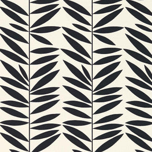 Leaf Stripe Ebony 5007513 by Schumacher Wallpaper