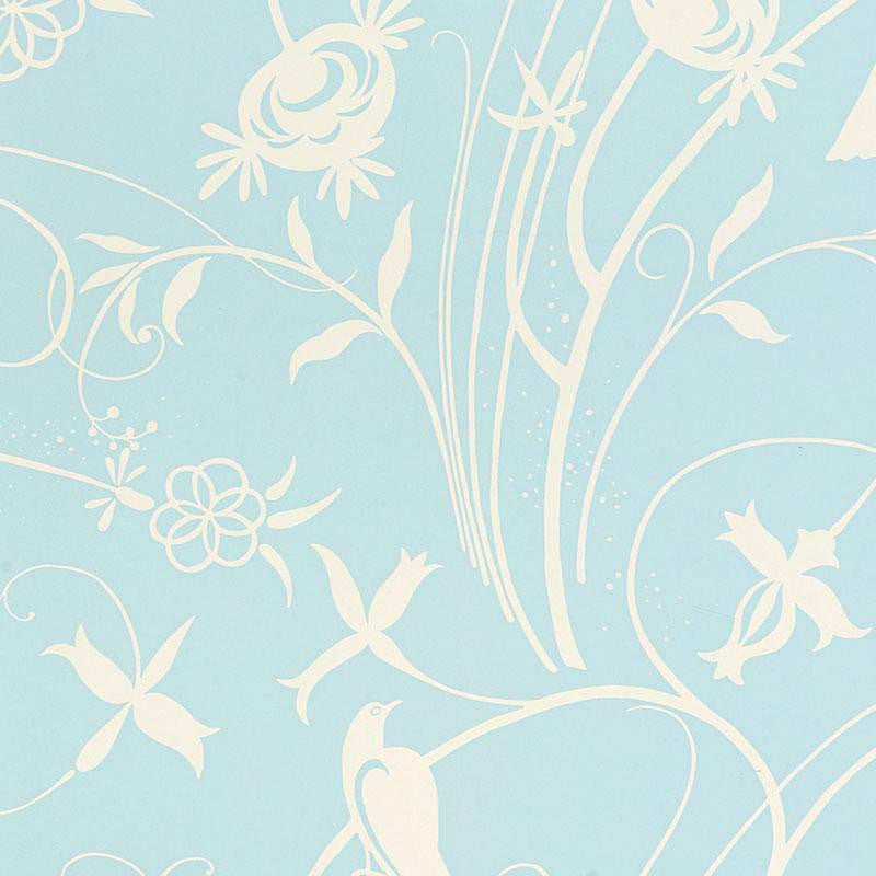Sky Meadow Light Blue 5007621 by Schumacher Wallpaper Drawn From Nature 27.0" - Fabric Carolina -