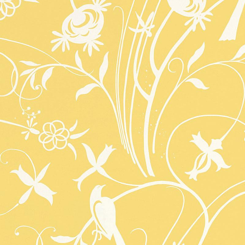 Sky Meadow Yellow 5007622 by Schumacher Wallpaper Drawn From Nature 27.0" - Fabric Carolina -