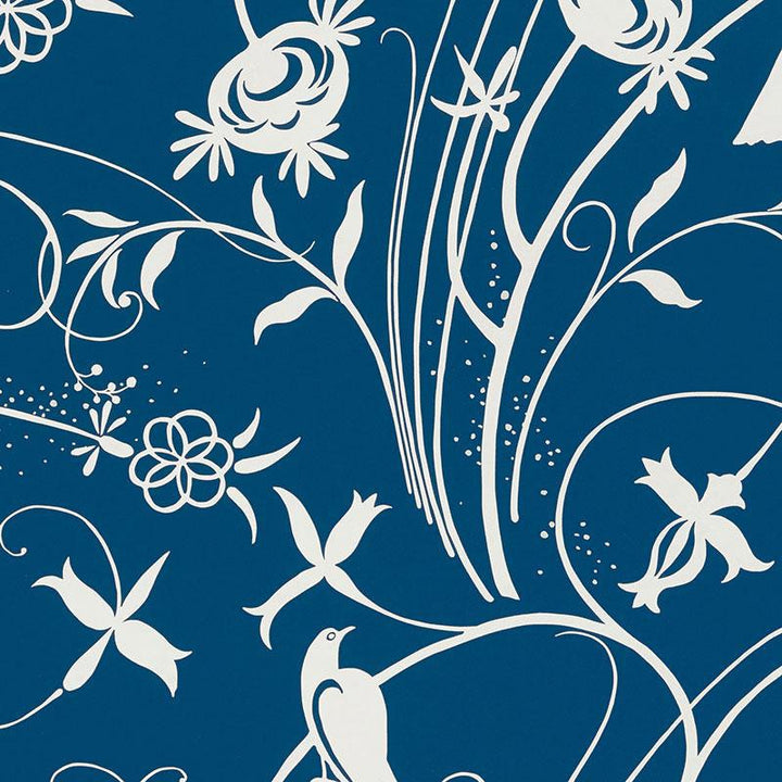 Sky Meadow Blue 5007624 by Schumacher Wallpaper Drawn From Nature 27.0" - Fabric Carolina -