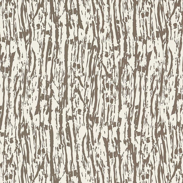 Tree Texture Mocha 5007472 by Schumacher Designer Wallpaper Drawn From Nature - Swanky Fabrics -