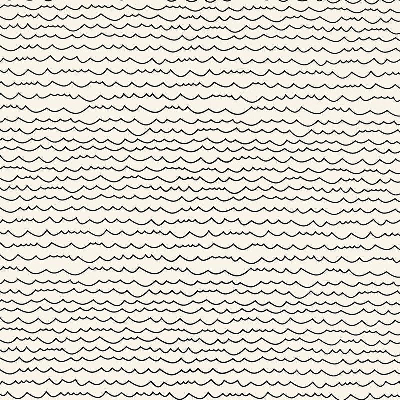 Waves Black & White 5007461 by Schumacher Wallpaper Drawn From Nature 27.0" - Fabric Carolina -