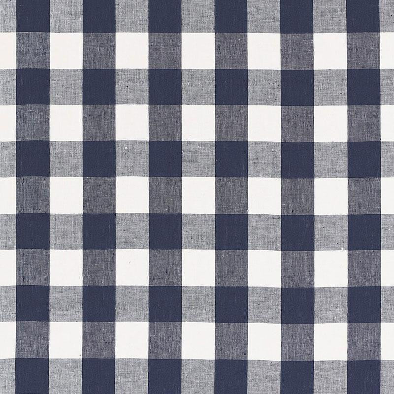 Key West Check Navy 68015 by Schumacher Fabric Calypso 4.12" - Fabric Carolina -