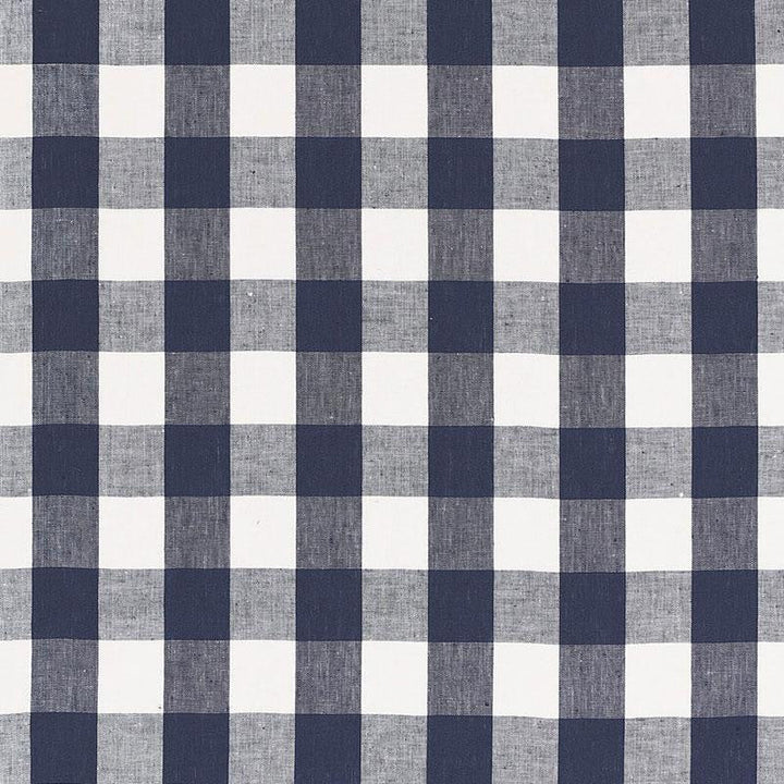 Key West Check Navy 68015 by Schumacher Designer Fabric Calypso 4.12" - Swanky Fabrics -
