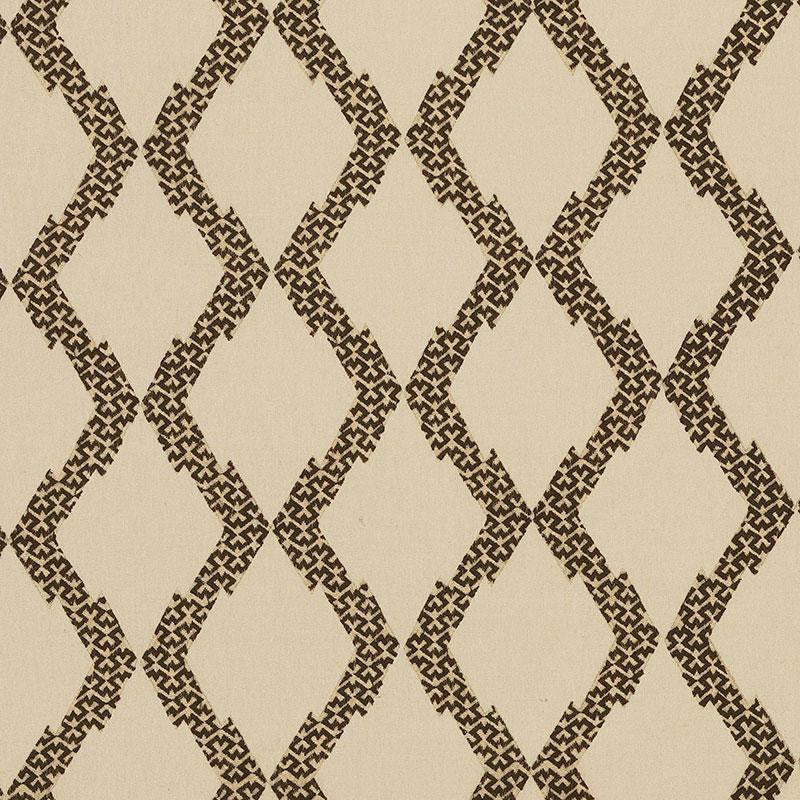 Topi Appliqu Natural 69990 by Schumacher Designer Fabric Tribal Chic 6.5" - Swanky Fabrics -