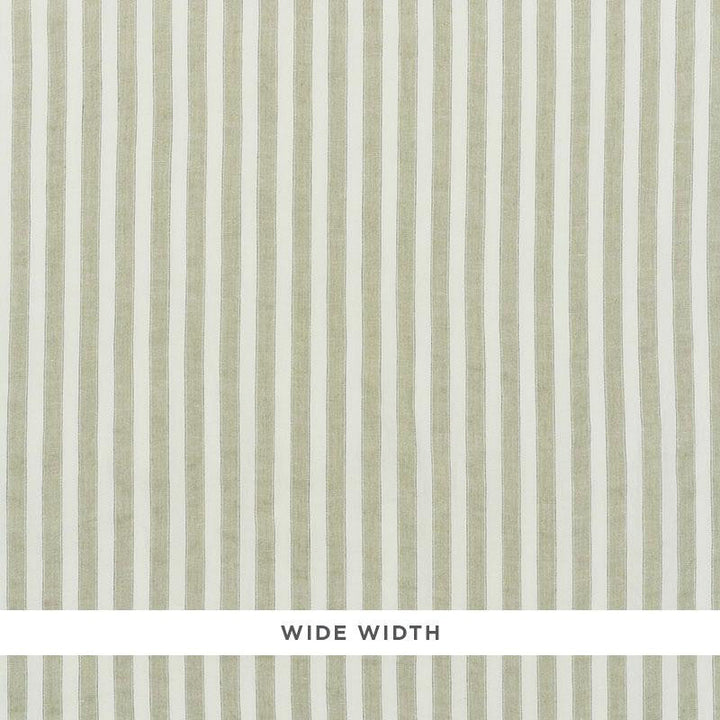 Regatta Linen Stripe Sheer Sage 70034 by Schumacher Designer Fabric Essentials: Sheers & Casements - Swanky Fabrics -