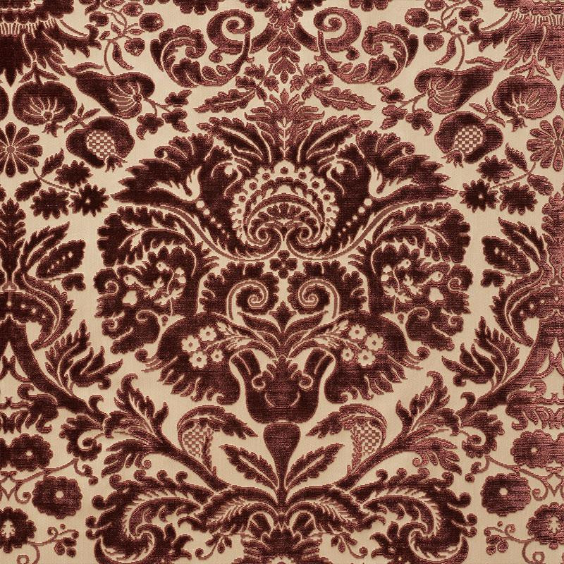 Morimont Velvet Rosewood 74072 by Schumacher Fabric Cut & Patterned Velvets 27.0" - Fabric Carolina -