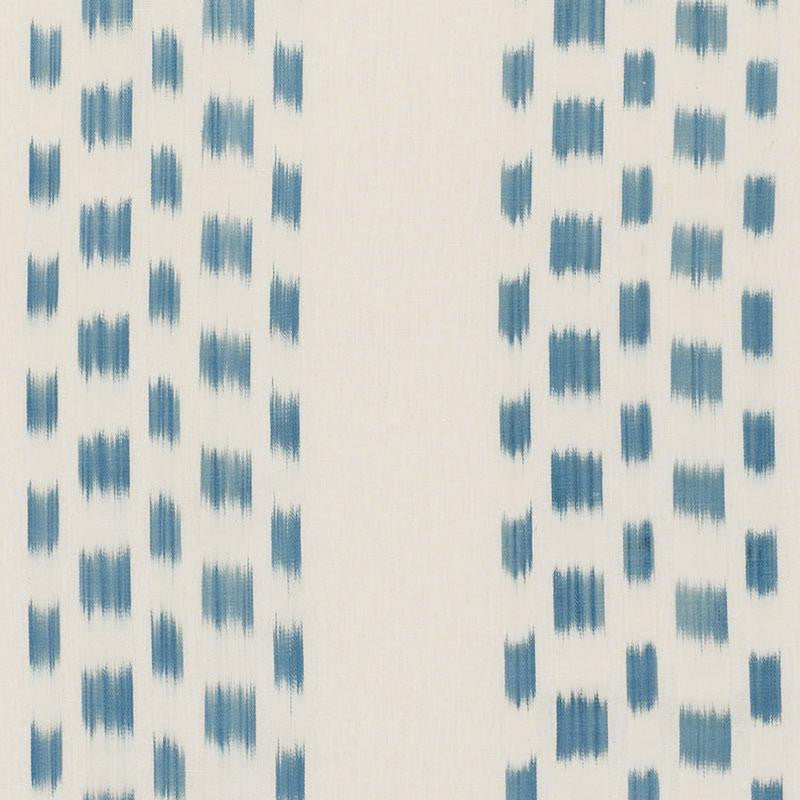 Izmir Ikat Stripe Sky 69472 by Schumacher Designer Fabric Caravanne 13.5" - Swanky Fabrics -