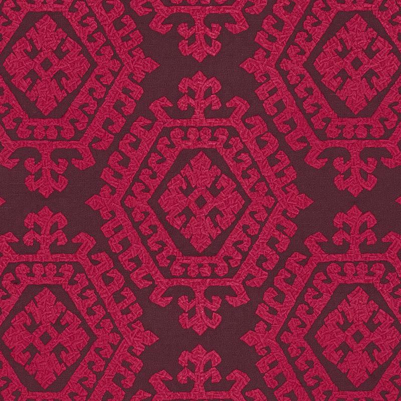 Omar Embroidery Berry 71943 by Schumacher Fabric Caravanne - Fabric Carolina -