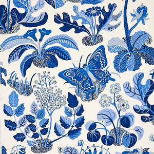 Exotic Butterfly Marine 5008423 by Schumacher Wallpaper