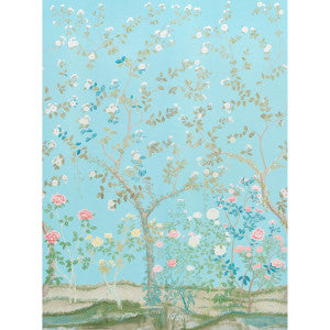 Madame De Pompadour Aqua 5008541 by Schumacher Wallpaper