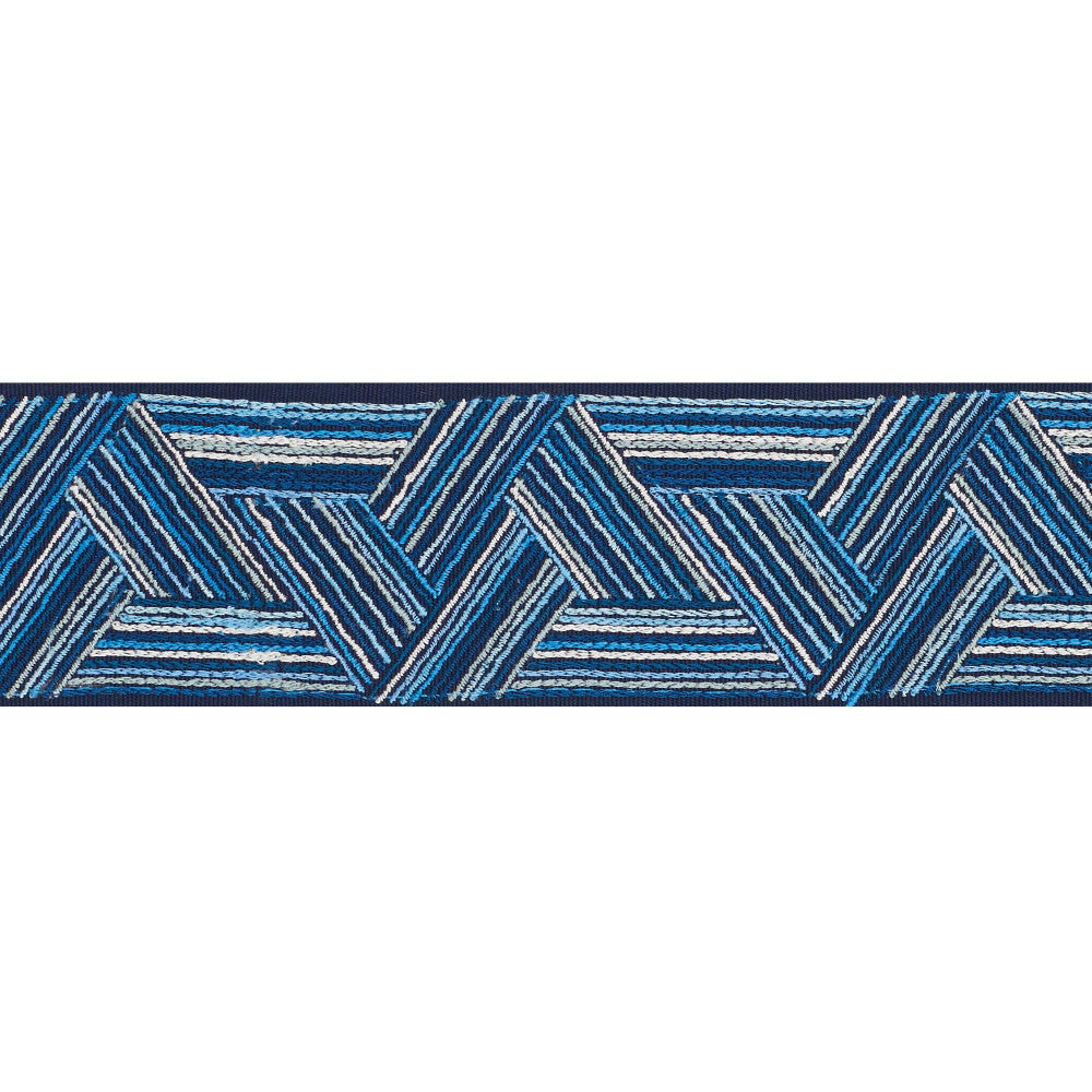 Inara Tape Blues 71991 by Schumacher Designer Trim Caravanne 3.75" - Swanky Fabrics -
