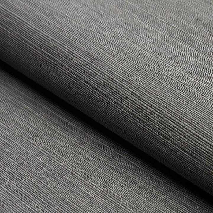 Haruki Sisal Charcoal 5004720 by Schumacher Designer Wallpaper Perfect Basics: Haruki Sisal - Swanky Fabrics -